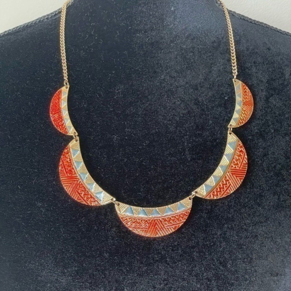 Elegant Red and Gold Necklace